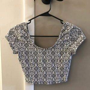 Black and White Crop Top